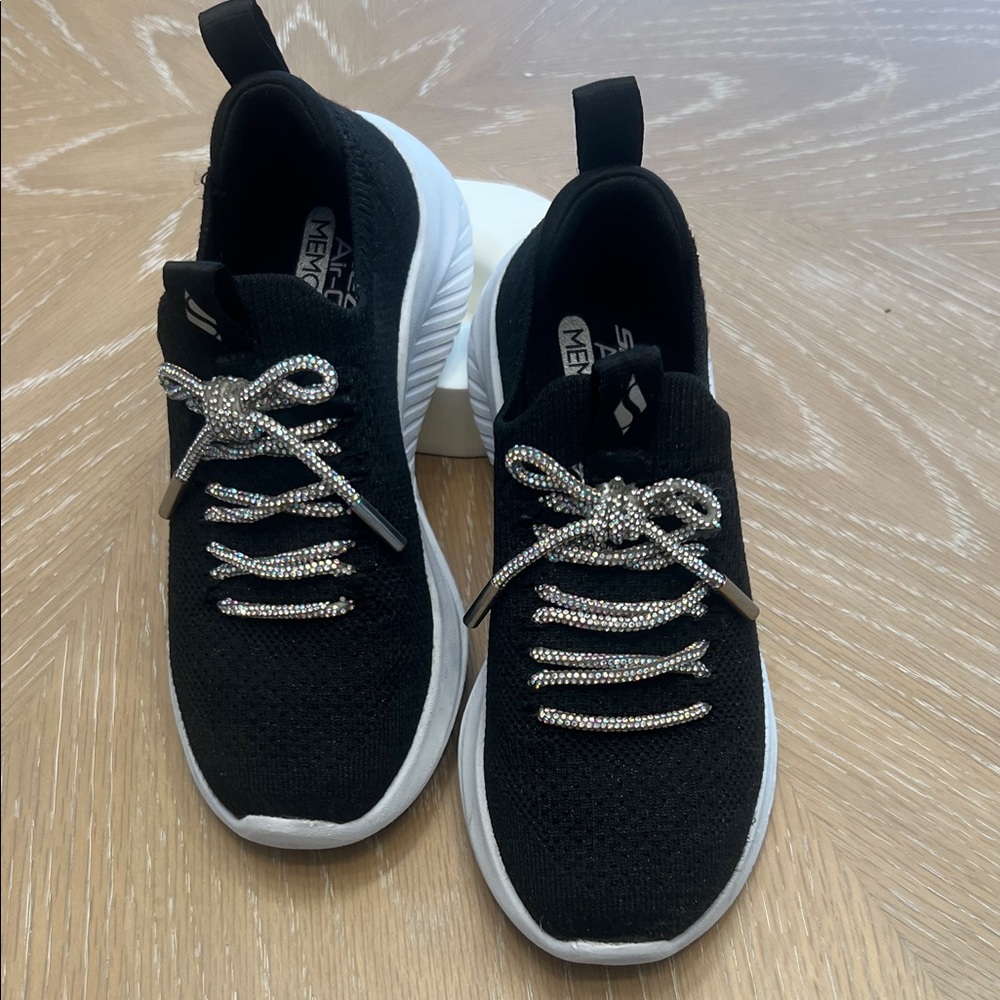 Skechers Black Sneakers with Silver Accents